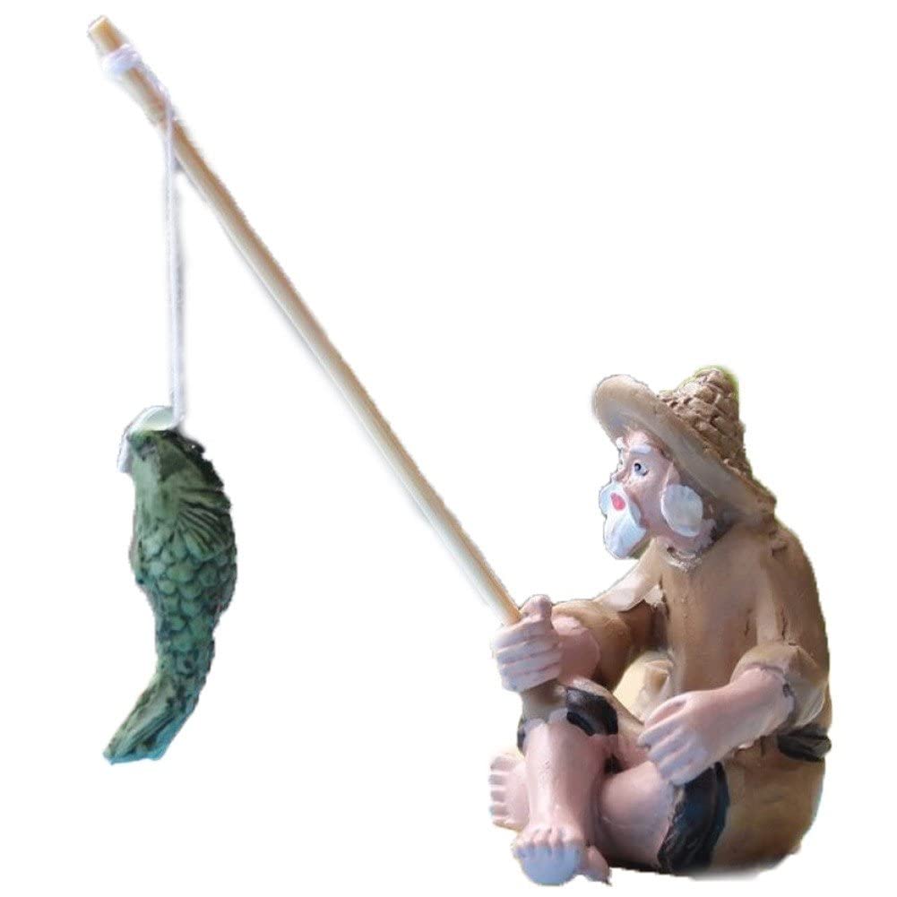 Amazon.co.jp: 釣り 老人 樹脂 フィギュア 彫像 座っている 庭園 飾り